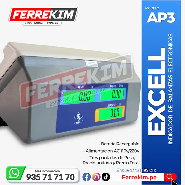 INDICADOR-PARA-BALANZAS-ELECTRONICAS-EXCELL-AP3-DE-TRES-PANTALLAS