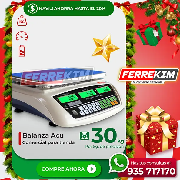 BALANZA ELECTRONICA ACU DE 30 KILOS PLANA