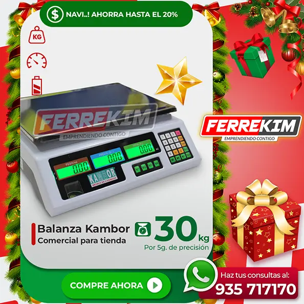 BALANZA KAMBOR DE 30 KILOS PLANA