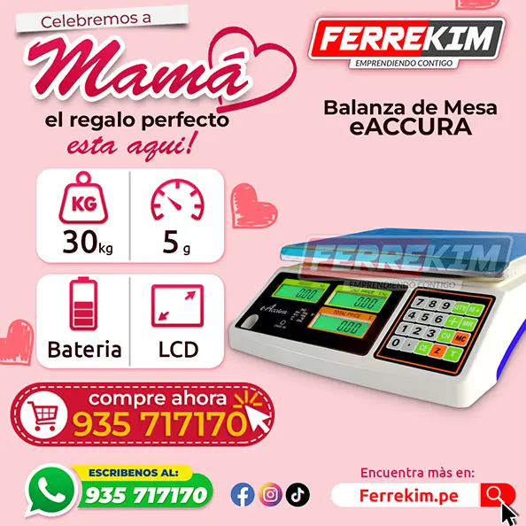 DIA DE LA MADRE BALANZA ORIGINAL ACCURA PLANA DE 30 KG
