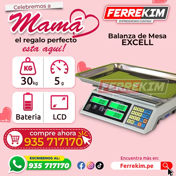 DIA DE LA MADRE BALANZA ORIGINAL EXCELL PLANA DE 30 KG A