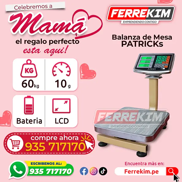 DIA DE LA MADRE BALANZA ORIGINAL PATRICKS DE 60 KG