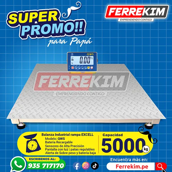 BALANZA DIGITAL industrial rampa EXCELL QWS DE 5000 KG - DIA DEL PADRE PAPÁ