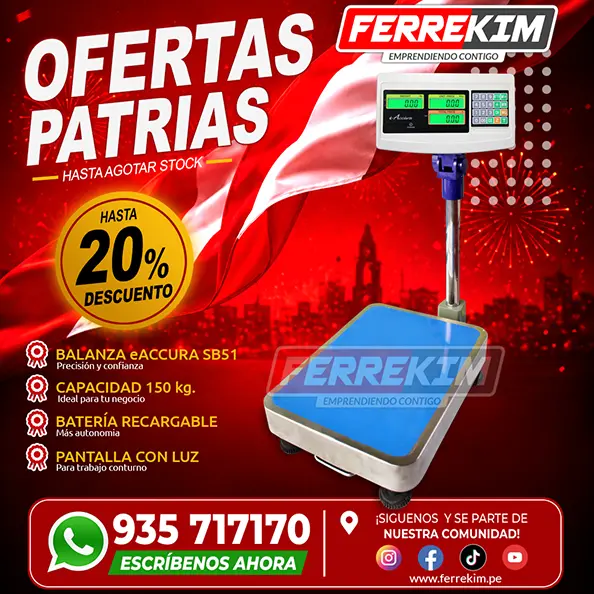 BALANZA DIGITAL ofertas patrias de plataforma EACCURA SB51 de 150 kilos