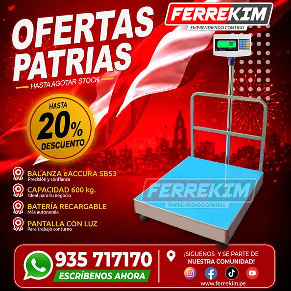 260602 BALANZA DIGITAL ofertas patrias de plataforma EACCURA SB53 de 600 kilos A