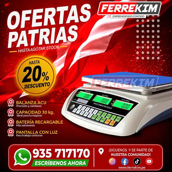 BALANZA DIGITAL ofertas patrias para tienda acu de 30 kilos