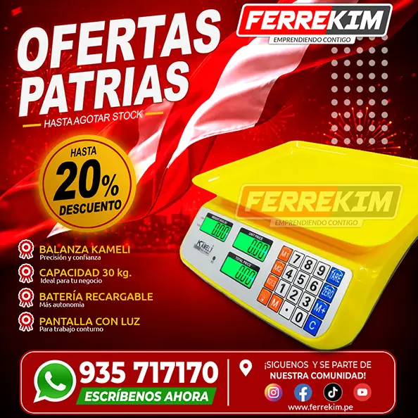 BALANZA DIGITAL ofertas patrias para tienda kameli acs de 30 kilos